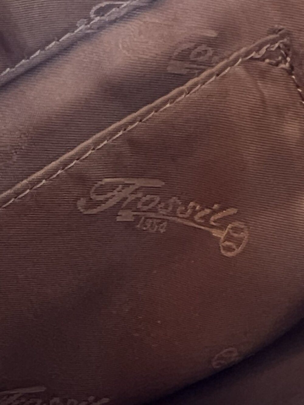 vintage Fossil Satchel Brown Pebbled Leather Round Handles Fossil Key Y2K - Picture 7 of 7